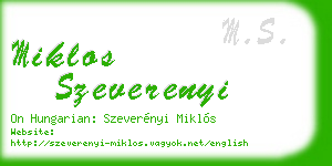 miklos szeverenyi business card